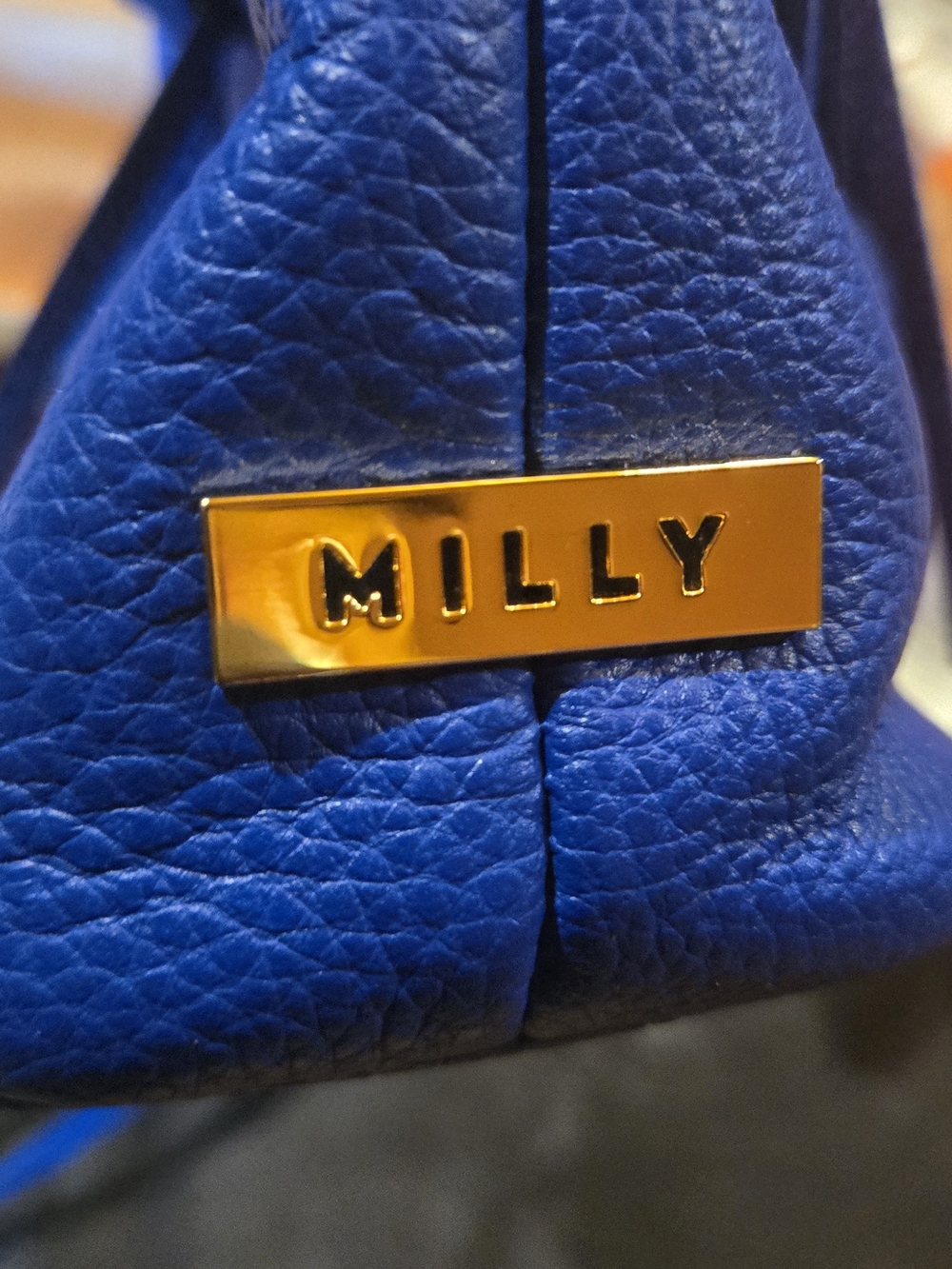Milly Royal Blue Fringe Crossbody Bag with Gold Hardware - Picture 3 of 3